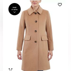 Anne Klein Cashmere Blend Button-Front Coat (Sz M/10)